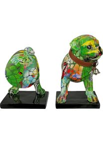 Casablanca By Gilde, Casablanca by Gilde Tierfigur &raquo;Buchst&uuml;tzen Mops Sreet Art&laquo;, bunt, Kunstharz, B/H/T: 23 cm x 20 cm x 12 cm