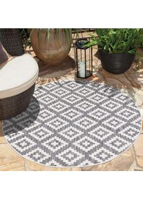 Outdoorteppich »Outdoor 461« rund 5 mm Höhe UV-beständig, Flachgewebe, auch in quadratischer Form erhältlich , grau , Carpet City , Obermaterial:...