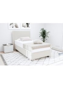 Boxspringbett »Sven« inkl. Zierkissen, wahlweise mit und ohne Kaltschaum-Topper , weiss , Westfalia Schlafkomfort