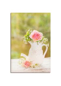 Wandbild »Vintage Rosen in Vase«, Blumen, (1 St.), als Alubild, Outdoorbild, Leinwandbild, Poster in verschied. Grössen , grün , Artland