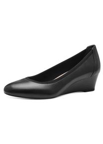 Tamaris , Pumps, Keilabsatz, Halbschuh, Schlupfschuh mit komfortablem Elastikeinfass , schwarz , Pumps in klassischem Design