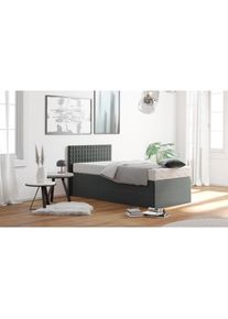 Boxspringbett, mit Zierkissen, wahlweise mit Topper , grau , Westfalia Schlafkomfort