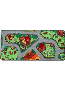 Kinderteppich »BAUERNHOF, Made in Belgium« rechteckig 5 mm Höhe Strassen-Spiel-Teppich, Kinderzimmer , grau , PRIMAflor-Ideen in Textil ,...