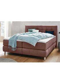 Boxspringbett »Salo«, incl. Topper, 6 Breiten, 2 Härtegrade, TFK auch in Härtegrad 4 , braun , Andas