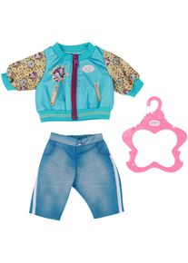 Baby Born , Puppenkleidung »Outfit mit Jacke, 43 cm«, mit Kleiderbügel , blau