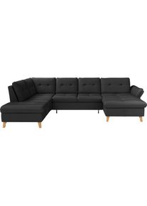 Sit & More Wohnlandschaft »Göteborg«, inkl. Sitztiefenverstellung, wahlweise mit Bettfunktion & Bettkasten , schwarz , sit&more