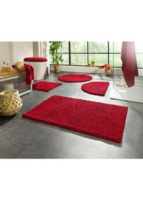 Kinzler Badematte »Chenille«, rutschhemmend beschichtet, fussbodenheizungsgeeignet, Badteppich, Uni Farben, weich, als rechteckig & halbrund erhältlich ,...