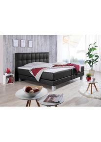 Boxspringbett »Tavira«, in 4 Breiten, 4 Farben und 3 Matratzenarten, incl. Topper , schwarz , Inosign