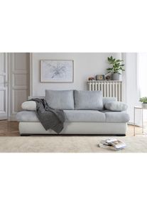 Schlafsofa »Chicago mit Bettfunktion, Schlafcouch«, inklusive Bettkasten, Cord-Samt Bezug, hellgrau , grau , Collection AB