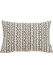 Dekokissen »Lidia« Jacquardgewebte Kissenhülle ohne Füllung mit Leinenanteil, 1 Stück , grau , done. , Obermaterial: 60% Leinen, 30% Viskose, 10%...