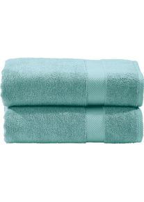 Badetücher »Deluxe«, (2 St., 2er Set Duschtücher 70 x 140 cm), 2-tlg., Uni Farben, Hotelqualität aus hochwertigem Zwirnfrottier , grün , done.