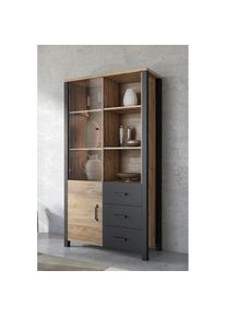 Home Affaire , Vitrine »Olin« , schwarz , Masse (B/T/H): 101/43/191 cm