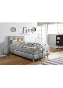 Boxspringbett »Salo« incl. Topper, 6 Breiten, 2 Härtegrade, TFK auch in Härtegrad 4 , grau , Andas
