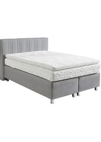 Boxspringbett wahlweise mit Bettkasten und Topper , grau , Westfalia Schlafkomfort