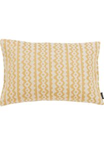 done., done. Dekokissen &raquo;Lidia&laquo; Jacquardgewebte Kissenh&uuml;lle ohne F&uuml;llung mit Leinenanteil, 1 St&uuml;ck, goldfarben, jaquard, struktur, Baumwolle, Leinen, 