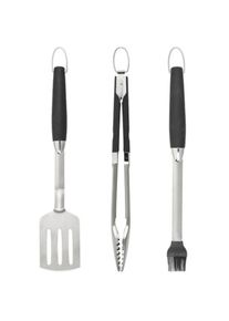 Grillbesteck-Set »BBQ«, (Set, 3 tlg.), aus rostfreiem Edelstahl und TPR-Kunststoff (3er-Set) , silberfarben , Wenko