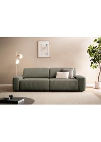 Inosign 3-Sitzer »TORGE (257cm), Sofa,Schlafsofa in Cord, Samtvelours, Struktur fein«, rundes Design, Schlaffunktion u. Bettkasten, Liegefläche: 135/200 cm...