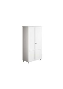 Kleiderschrank »Juventus, Drehtürenschrank, Schrank« mit 2 Türen, 97 cm breit, aus massiver Kiefer, FSC -zertifiziert , weiss , Home Affaire