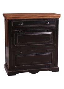 Schuhschrank »Corsica«, zwei Klappen und einer Schublade, Shabby Chic, Vintage , schwarz , Sit