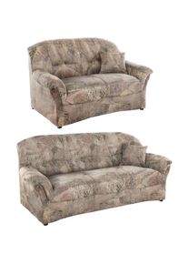 Polstergarnitur »Bahia belastbar bis 140kg/ Sitz, mit Federkern« Set, Microfaser MELROSE , mocca , braun , DOMO collection