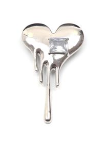 Firetti , Brosche »Schmuck Geschenk Ansteckschmuck Herz mit grossem Stein glitzernd«, mit Glasstein , weiss , Zauberhaftes Ansteckaccessoire