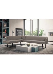 Eckbank »Americano« mit Keder und Metallfüssen, Bezug in verschiedenen Qualitäten , bunt , exxpo - sofa fashion