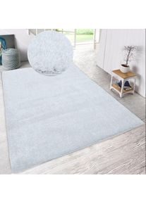 Hochflor-Teppich »Malin« rechteckig 43 mm Höhe Shaggy in Uni-Farben, einfarbig, leicht glänzend, besonders weich , weiss , my home , Obermaterial:...