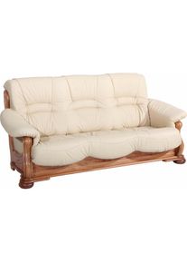 Max Winzer Polstergarnitur »Texas Set besehend aus 2er- und 3er-Sofa, bequeme legere Polsterung« mit dekorativem Eichenholzgestell, Retro Klassiker , beige ,...