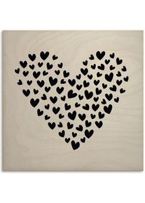 Holzbild »Herz voller Herzen«, (1 St.) , schwarz , Artland