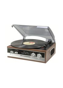 Soundmaster, Stereoanlage &raquo;PL186H Braun&laquo; ( FM-Tuner ), braun, Spielt Schallplatten in 33, 45 und 78 RPM ab