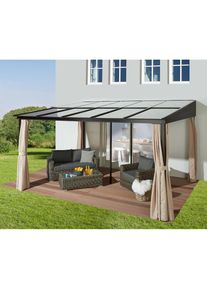 Anbaupavillon »Hawaii«, (Set), BxT: 400x300 cm, Aluminiumgestell , braun , Konifera