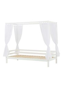 Himmelbett »ECO Dream Kinder/ Prinzessinnenbett 90x200cm, H= 182 cm, Kiefer massiv«, wahlweise mit Gästebett oder Schubkästen , weiss , Hoppekids