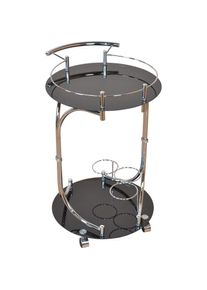 Home Affaire, Home Affaire K&uuml;chenwagen, chromfarben, schwarzglas, B/H/T: 50 cm x 75 cm x 45 cm