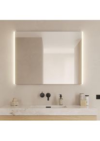 Loevschall, LED-Lichtspiegel &raquo;Lago Quadratisch, Badzimmerspiegel mit LED Beleuchtung&laquo; Verstellbarer Spiegel mit Licht, D&auml;nisches Design, silberfarben,