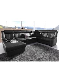Sit & More Wohnlandschaft »Basel U-Form«, wahlweise mit Relaxfunktion , schwarz , sit&more
