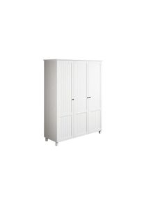 Kleiderschrank »Juventus, Drehtürenschrank, Schrank« mit 3 Türen, 143 cm breit, aus massiver Kiefer, FSC -zertifiziert , weiss , Home Affaire