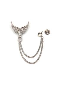 Firetti , Brosche »Schmuck Geschenk Ansteckschmuck Gliederkette Flügel glitzernd«, mit Glasstein , weiss , Funkelndes Accessoire für Damen