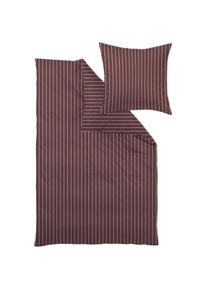 Bettwäsche »Belluno« schmaler Streifen , rot , Curt Bauer , Obermaterial: 100% Baumwolle