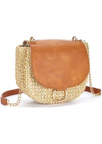 Lascana , Umhängetasche »Strandtasche«, Minibag,Schultertasche,Tragetasche,Crossbody Bag,Bast-Optik VEGAN , beige , Taschen