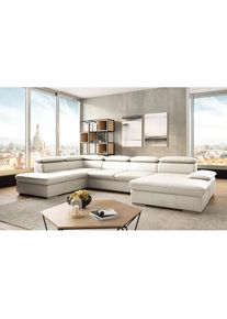 Sit & More Wohnlandschaft »Valantine U-Form«, inkl. Kopf- und Armteilverstellung, wahlweise mit Bettfunktion , weiss , sit&more