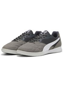 PUMA , Fussballschuh »KING TOP IT« für Halle und Strasse , grau , Vamp aus Synthetik in Velours-Optik