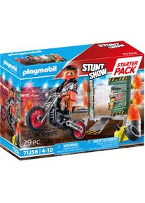 Playmobil , Konstruktions-Spielset »Starter Pack, Stuntshow Motorrad mit Feuerwand (71256), Stuntshow«, (29 St.), Made in Europe , bunt