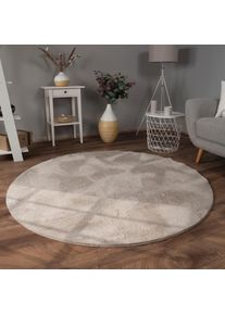 Fellteppich »Kunstfell Soft 380« rund 14 mm Höhe Langflor, Kuschelteppich - besonders weich, Uni-Farben , beige , Paco Home , Obermaterial: 100%...