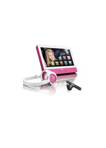 Lenco , Portabler DVD-Player »TDV-901« , pink , 2 Lautsprecher und 3,5-mm-Kopfhöreranschluss