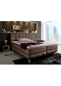 Boxspringbett »Cafone« inkl. Topper, 5 Breiten, 3 Matratzenarten und 3 Härtegraden wählbar , braun , Places of Style