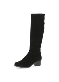 Caprice , Stiefel, Blockabsatz, Schlupfstiefel mit Stretch-XS-Schaft in schmaler Form , schwarz , Eleganter Schlupfstiefel in veganer Verarbeitung