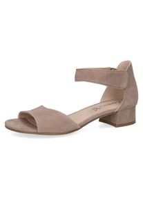 Caprice , Sandalette, Blockabsatz, Sommerschuh, Sandale mit praktischem Klettverschluss , beige , Sandalette in bequemer Schuhweite