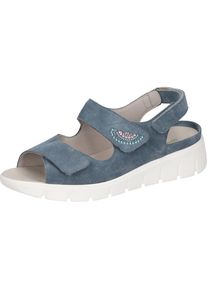Waldl&auml;ufer Waldl&auml;ufer, Unisex, Keilsandalette &raquo;K-Adea&laquo; , Sommerschuh, Sandale, Keilabsatz, mit Klettverschl&uuml;ssen, K-Weite, jeansblau, 5,5 (38,5), Sandalette mit 