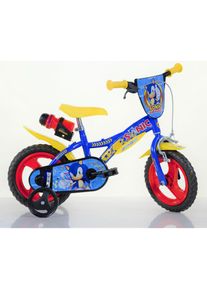 DINO, Kinderfahrrad &raquo;Sonic 12 Zoll&laquo; 1 Gang mit St&uuml;tzr&auml;dern, Trinkflasche und Frontschild, blau, 21cm, 12 Zoll (30,48cm), Kinderfahrrad