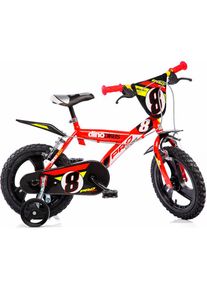 DINO, Kinderfahrrad &raquo;Mountainbike 14 Zoll&laquo; 1 Gang mit St&uuml;tzr&auml;dern, Frontschild und coolen Schutzblechen, rot, 25cm, 14 Zoll (35,56cm), Kinderfahrrad